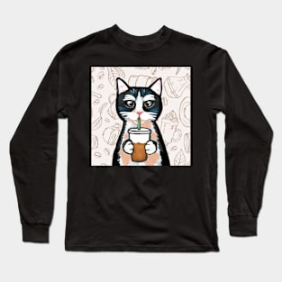 Cat Coffee Long Sleeve T-Shirt